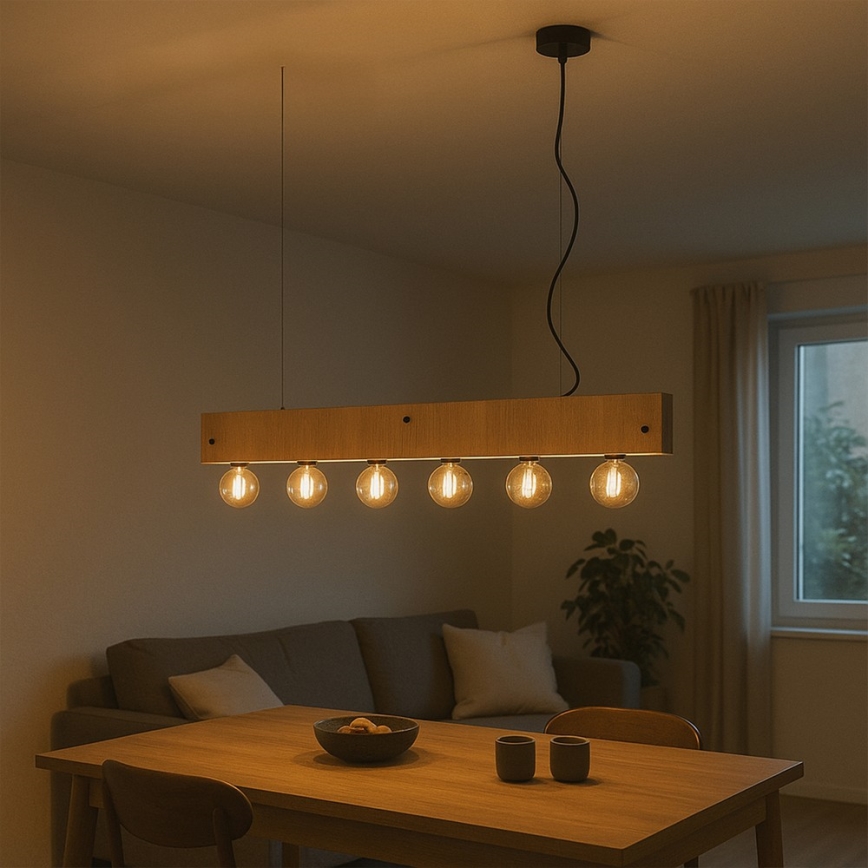 ONLI - Lestenec na vrvici ARGO 6xE27/22W/230V bež