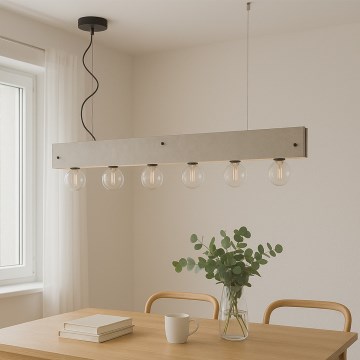 ONLI - Lestenec na vrvici ARGO 6xE27/22W/230V siva