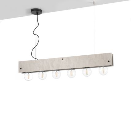 ONLI - Lestenec na vrvici ARGO 6xE27/22W/230V siva