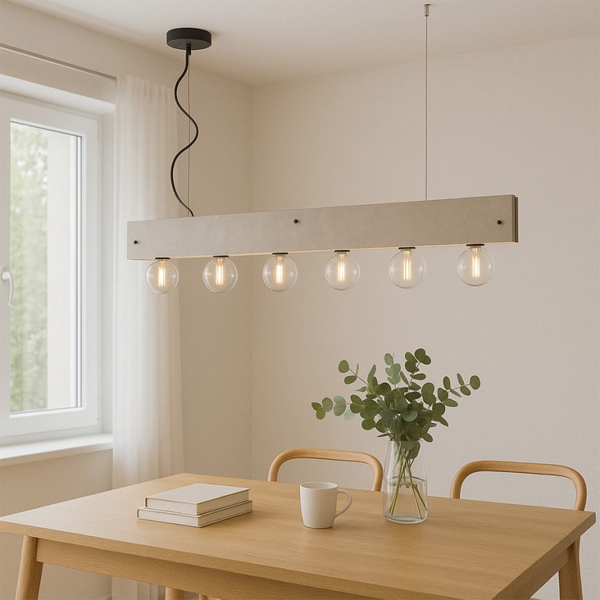 ONLI - Lestenec na vrvici ARGO 6xE27/22W/230V siva