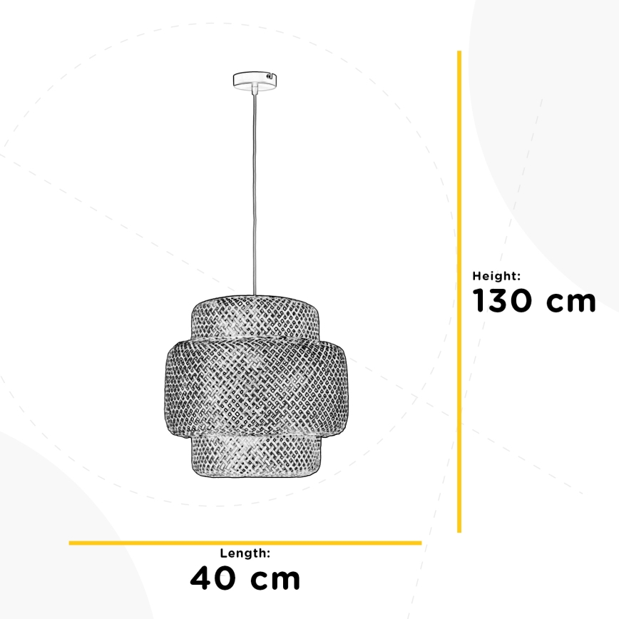 ONLI - Lestenec na vrvici BAMBOO 1xE27/22W/230V bambus