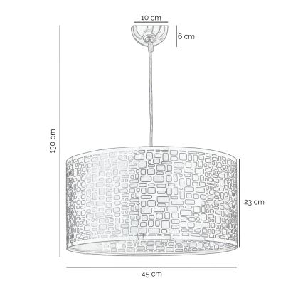ONLI - Lestenec na vrvici BRUCE 1xE27/15W/230V pr. 45 cm mat krom