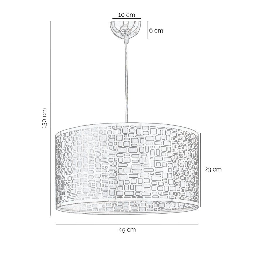 ONLI - Lestenec na vrvici BRUCE 1xE27/15W/230V pr. 45 cm mat krom
