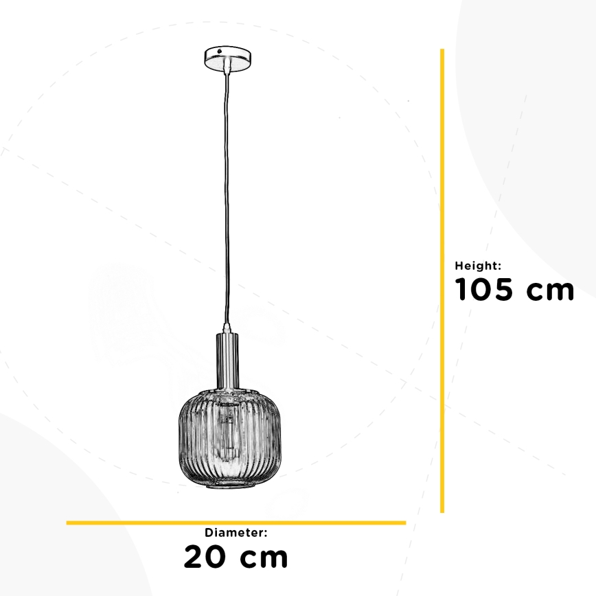 ONLI - Lestenec na vrvici DOROTY 1xE27/22W/230V pr. 20 cm
