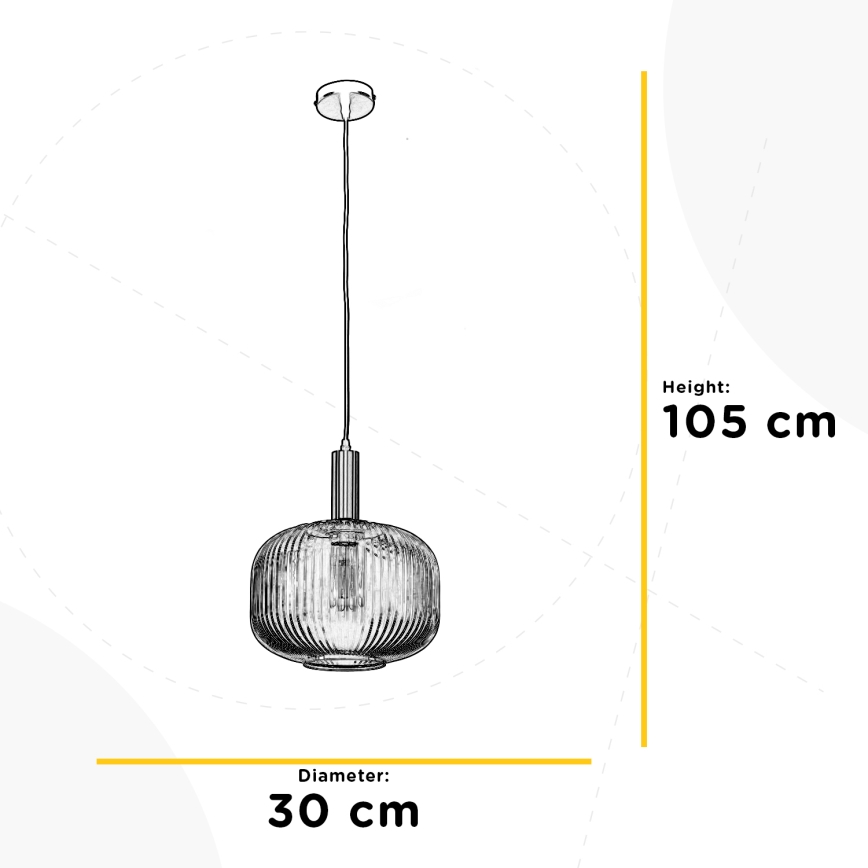 ONLI - Lestenec na vrvici DOROTY 1xE27/22W/230V pr. 30 cm