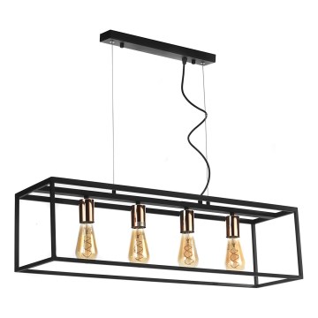 ONLI - Lestenec na vrvici FLOKI 4xE27/15W/230V črna/baker