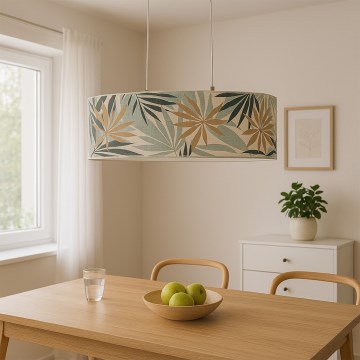 ONLI - Lestenec na vrvici FLORA 2xE27/22W/230V zelena/zlata