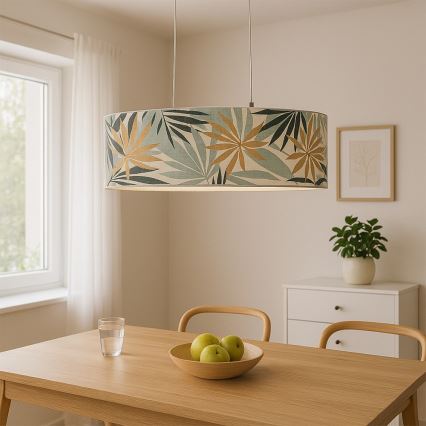 ONLI - Lestenec na vrvici FLORA 2xE27/22W/230V zelena/zlata