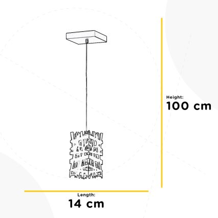 ONLI - Lestenec na vrvici FORESTA 1xE27/15W/230V črna