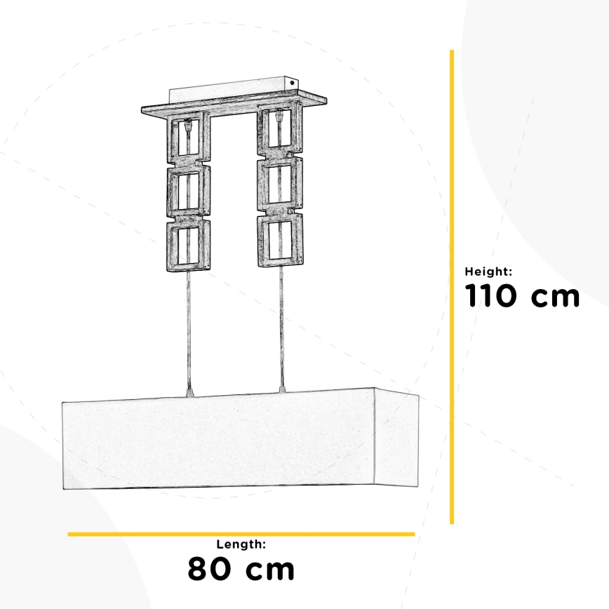 ONLI - Lestenec na vrvici KISAR 2xE27/22W/230V