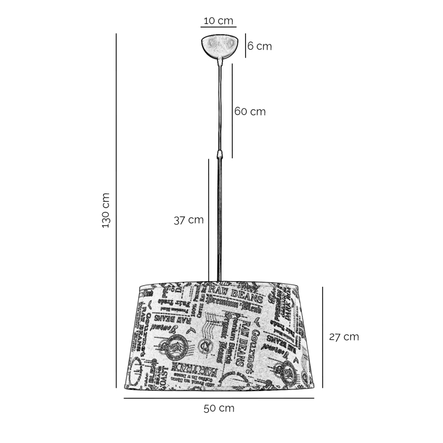 ONLI - Lestenec na vrvici MAIDA 1xE27/15W/230V pr. 50 cm rjava