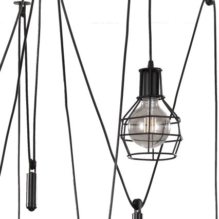 ONLI - Lestenec na vrvici PAJEK 5xE27/15W/230V pajek črna