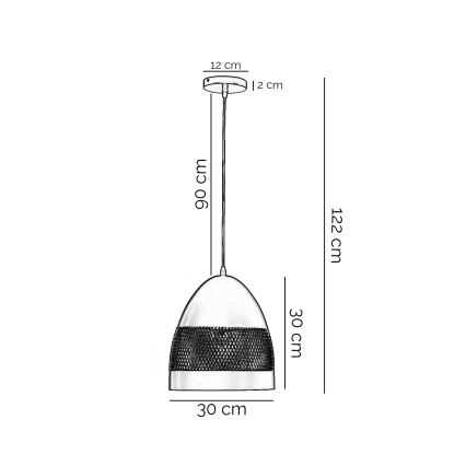 ONLI - Lestenec na vrvici POLLY 1xE27/22W/230V črna