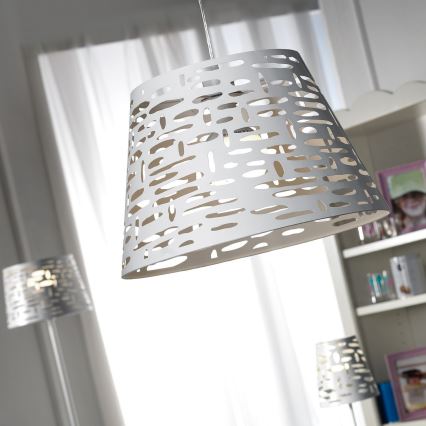 ONLI - Lestenec na vrvici RICKY 1xE27/15W/230V pr. 40 cm bela