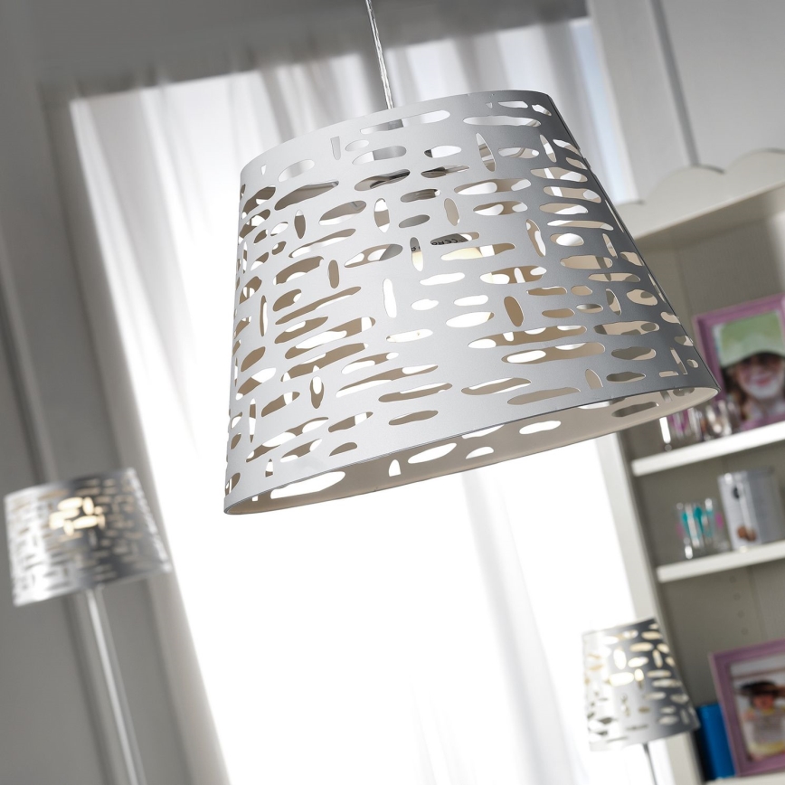 ONLI - Lestenec na vrvici RICKY 1xE27/15W/230V pr. 40 cm bela