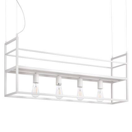 ONLI - Lestenec na vrvici s polico JEFFER 4xE27/22W/230V bela