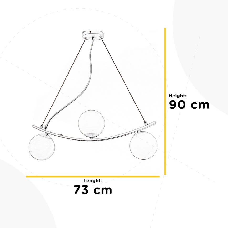ONLI - Lestenec na vrvici TRIO 3xE14/6W/230V črna