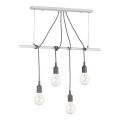 ONLI - Lestenec na vrvici WIRE 4xE27/15W/230V siva/bela