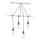 ONLI - Lestenec na vrvici WIRE 4xE27/15W/230V siva/bela
