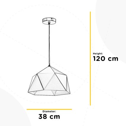 ONLI - Lestenec na vrvici YONG 1xE27/22W/230V črna pr. 38 cm