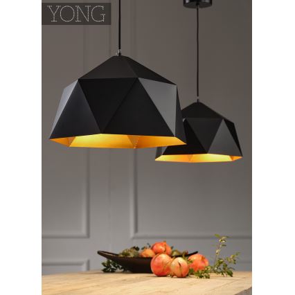 ONLI - Lestenec na vrvici YONG 1xE27/22W/230V črna pr. 46 cm