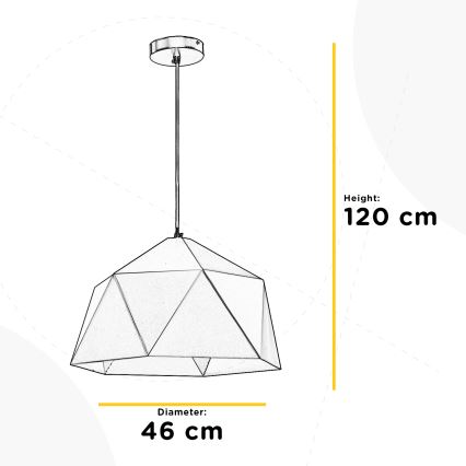 ONLI - Lestenec na vrvici YONG 1xE27/22W/230V črna pr. 46 cm