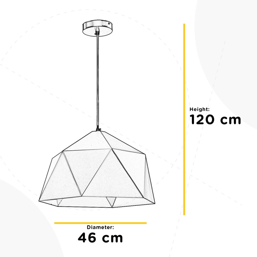 ONLI - Lestenec na vrvici YONG 1xE27/22W/230V črna pr. 46 cm