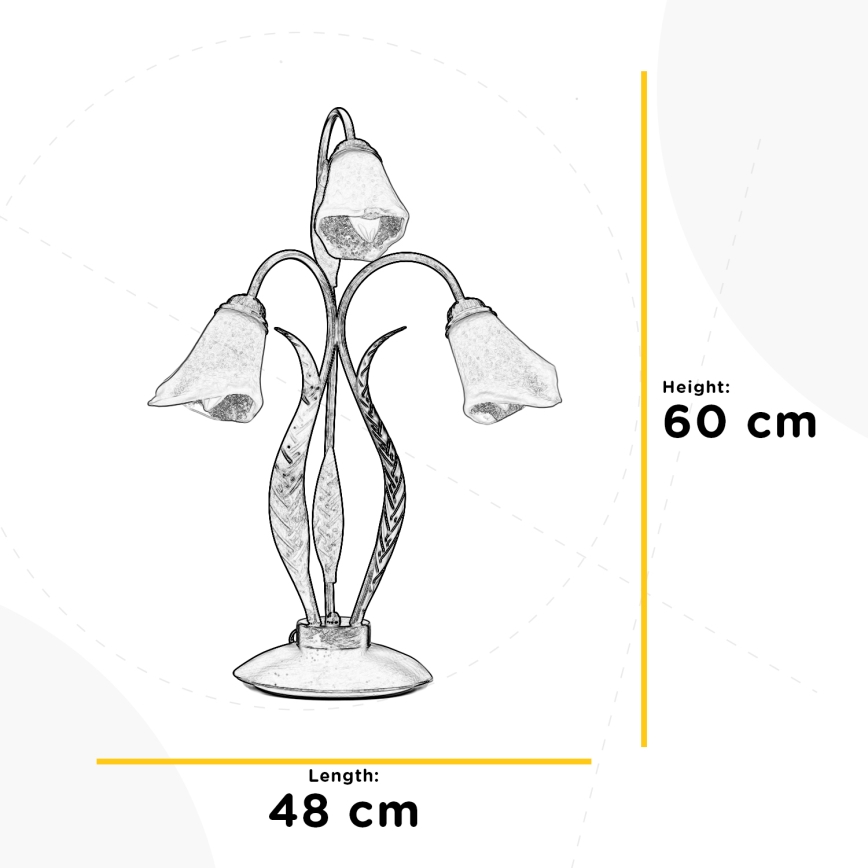 ONLI - Namizna svetilka ALGA 3xE14/6W/230V 61 cm bron