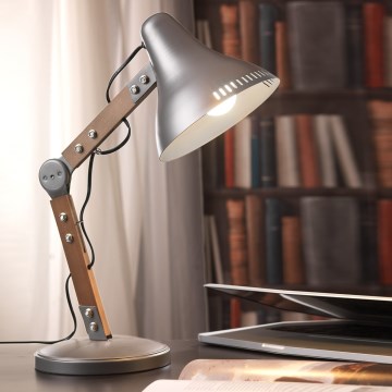 ONLI - Namizna svetilka ARCHITETTO 1xE27/22W/230V 62 cm siva/rjava