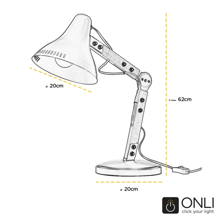 ONLI - Namizna svetilka ARCHITETTO 1xE27/22W/230V 62 cm siva/rjava
