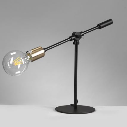 ONLI - Namizna svetilka ASTE 1xE27/15W/230V 45 cm črna/zlata