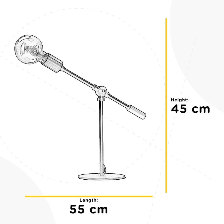 ONLI - Namizna svetilka ASTE 1xE27/15W/230V 45 cm črna/zlata