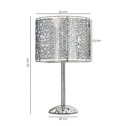 ONLI - Namizna svetilka BRUCE 1xE27/15W/230V 52 cm mat krom