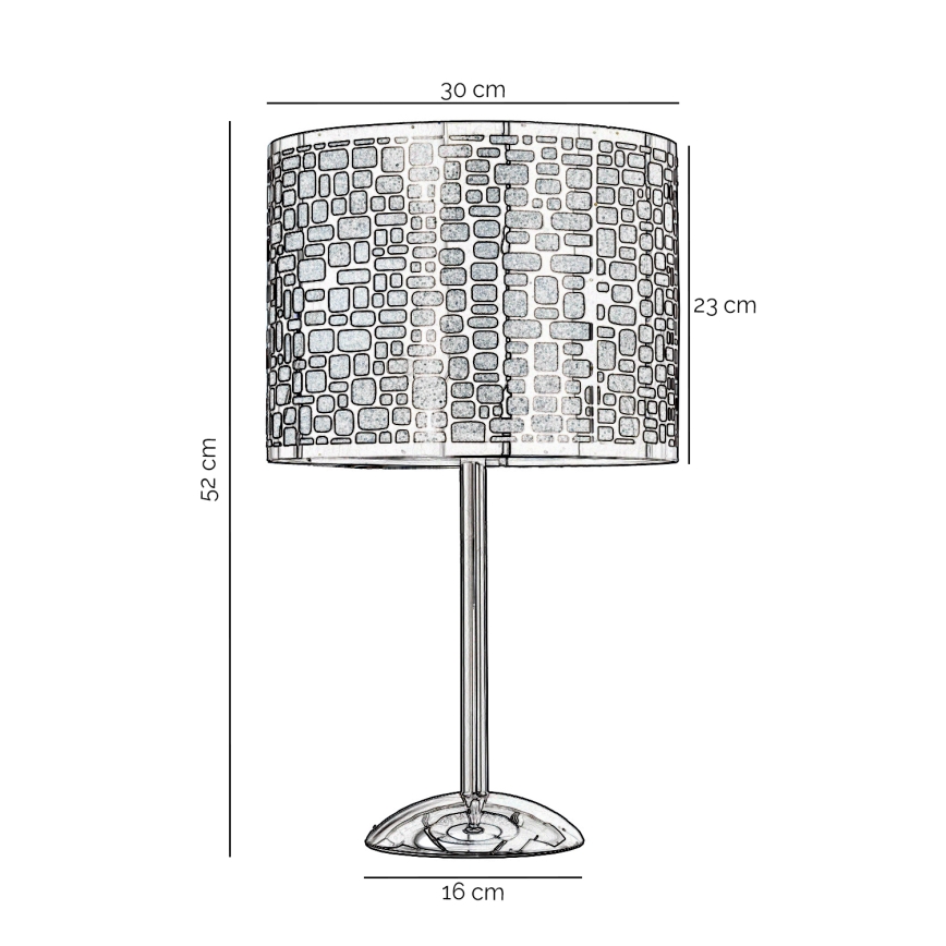 ONLI - Namizna svetilka BRUCE 1xE27/15W/230V 52 cm mat krom