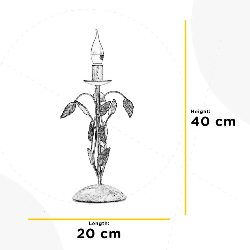 ONLI - Namizna svetilka COLLANA 1xE14/6W/230V 40 cm bron