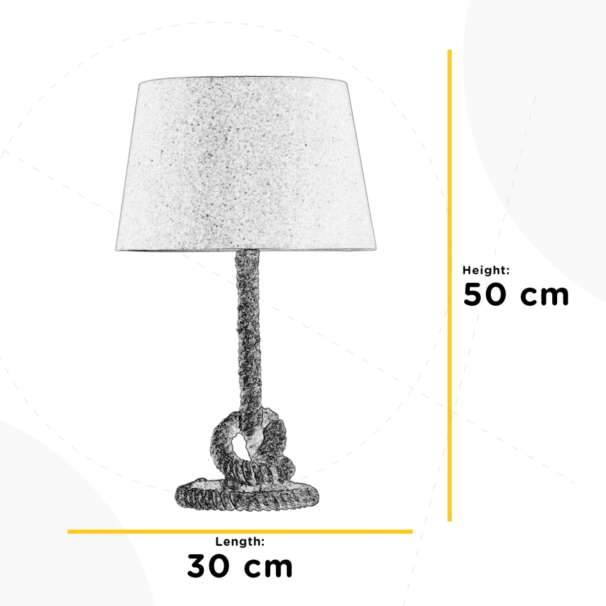 ONLI - Namizna svetilka CORDA 1xE27/22W/230V 50 cm bež