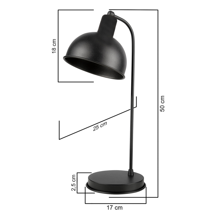 ONLI - Namizna svetilka ISTANBUL 1xE27/22W/230V 50 cm črna