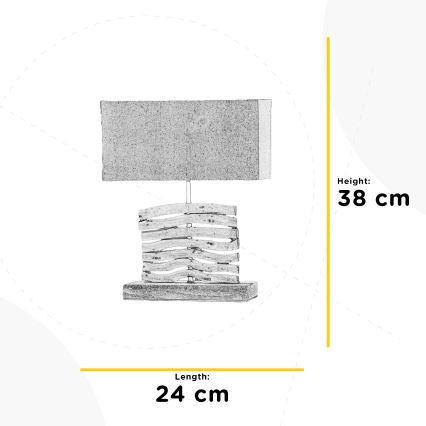 ONLI - Namizna svetilka MARICA 1xE27/22W/230V bež 38 cm