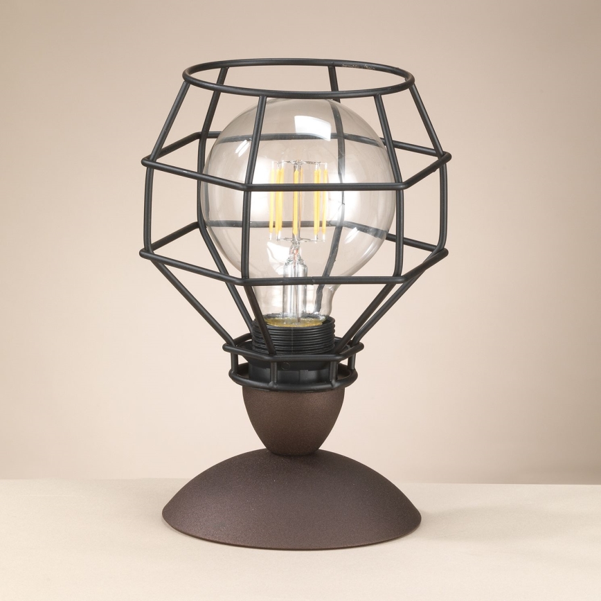 ONLI - Namizna svetilka PAJEK 1xE27/15W/230V 23 cm črna/rjava