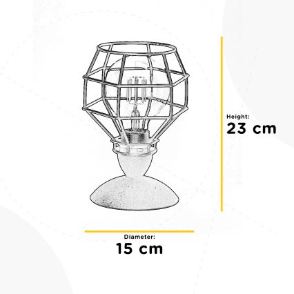 ONLI - Namizna svetilka PAJEK 1xE27/15W/230V 23 cm črna/rjava