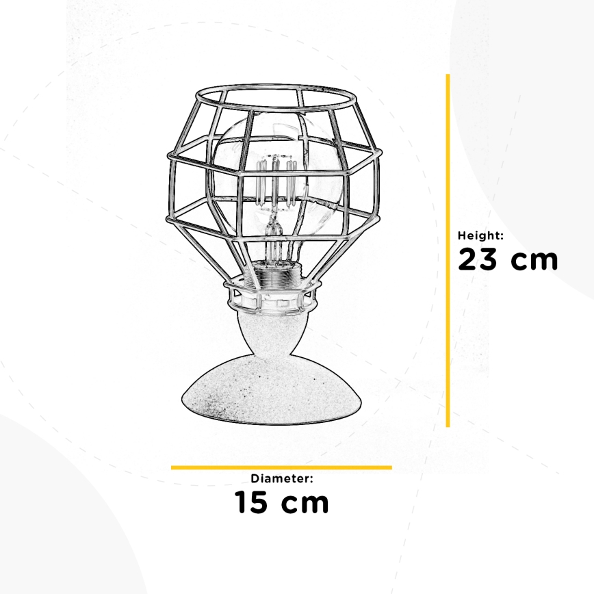 ONLI - Namizna svetilka PAJEK 1xE27/15W/230V 23 cm črna/rjava