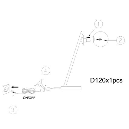 ONLI - Namizna svetilka PALOMA 1xG9/10W/230V 38,5 cm zlata