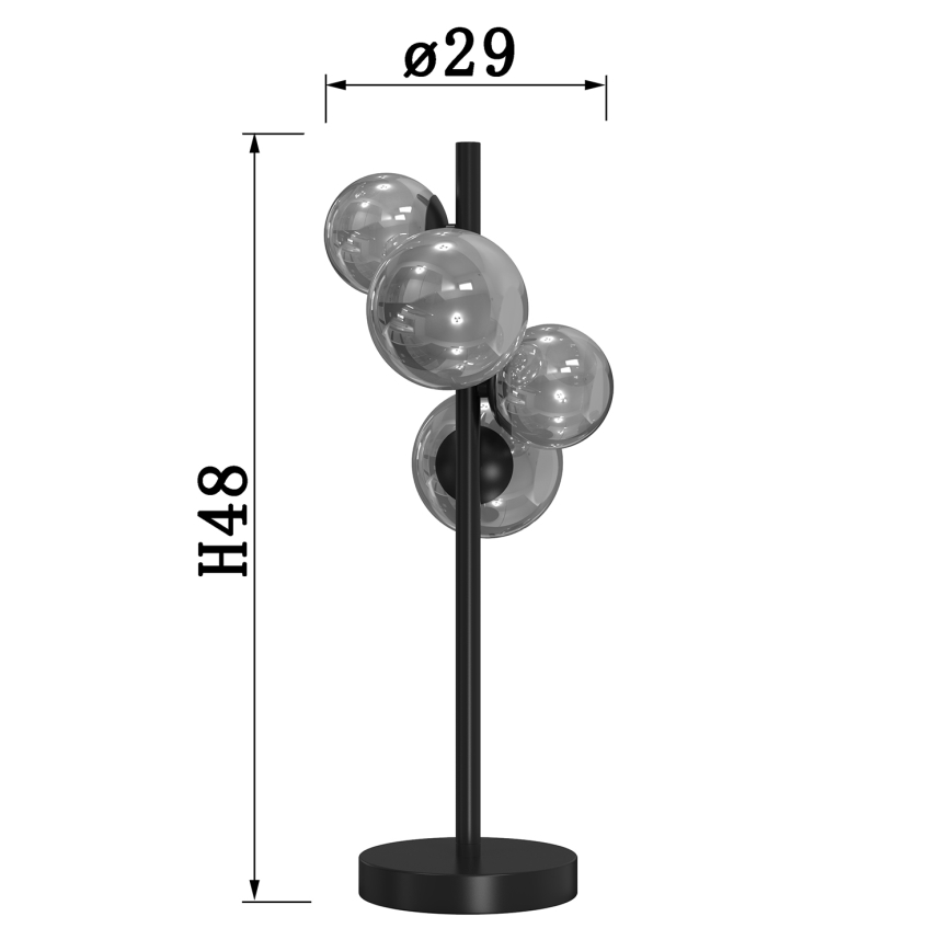 ONLI - Namizna svetilka PALOMA 4xG9/10W/230V 48 cm črna/dimna