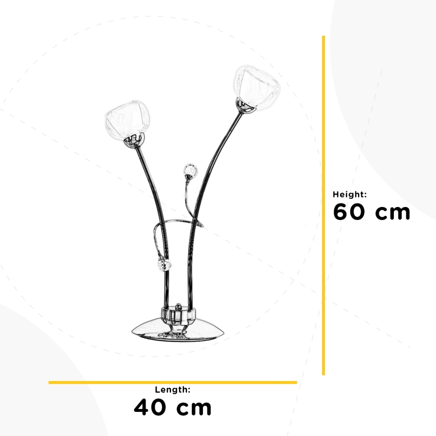 ONLI - Namizna svetilka WENDY 2xE14/6W/230V 60 cm sijajni krom