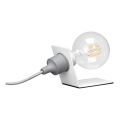 ONLI - Namizna svetilka WIRE 1xE27/15W/230V 10 cm siva/bela