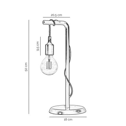 ONLI - Namizna svetilka WIRE 1xE27/15W/230V 50 cm črna