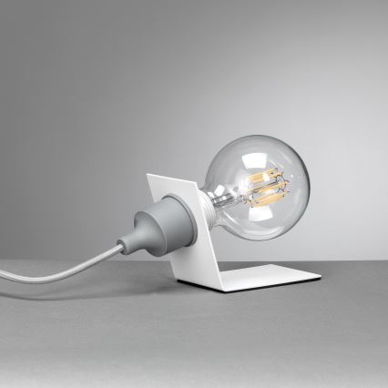 ONLI - Namizna svetilka WIRE 1xE27/15W/230V 9 cm siva/bela