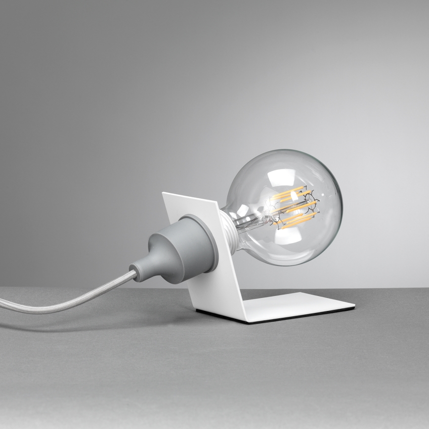 ONLI - Namizna svetilka WIRE 1xE27/15W/230V 9 cm siva/bela