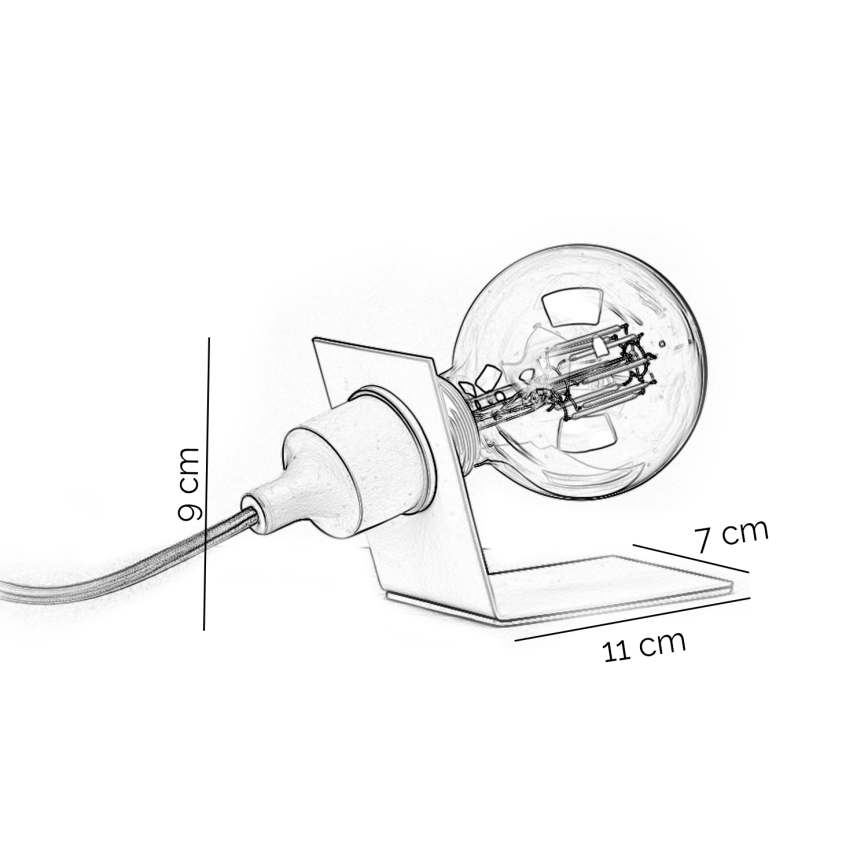 ONLI - Namizna svetilka WIRE 1xE27/15W/230V 9 cm siva/bela