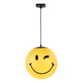 ONLI - Otroška viseča svetilka na kablu SMILEY 1xE27/15W/230V rumena